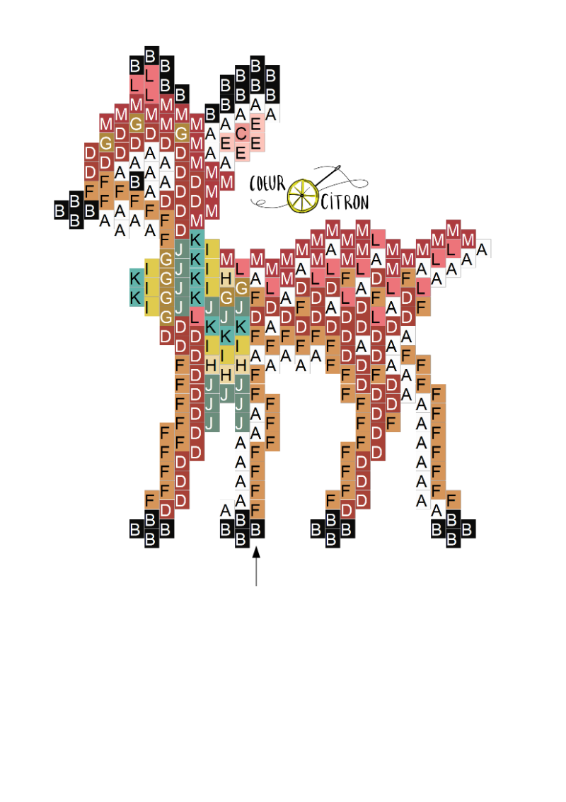 Schema  Grille de tissage motif faon automne en perles Miyuki Delicas